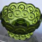 L.E SMITH Moon and star green Glass candle holder