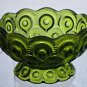 L.E SMITH Moon and star green Glass candle holder