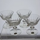 4 Libbey cut glass tall sherbert / champagne Raleigh
