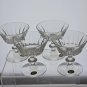 4 Libbey cut glass tall sherbert / champagne Raleigh
