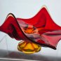 L.E Smith Glass Amberinea footed compote
