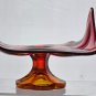 L.E Smith Glass Amberinea footed compote