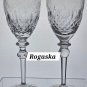 Pair Rogaska Hand Cut goblets glass lead crystal Gallia