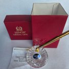 Signed Lenox cut glass Tartian pen Holder