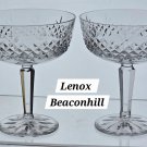2 Lenox Beaconhill dessert glass Crystal Made in USA Mt Pleasant PA