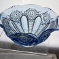 L E Smith Glass blue scoloped edge bowl