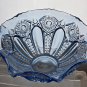 L E Smith Glass blue scoloped edge bowl