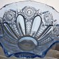 L E Smith Glass blue scoloped edge bowl