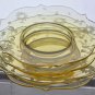 4 Lancaster Glass Co. Yellow Jubilee luncheon plates