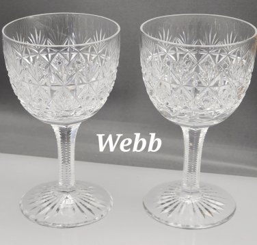 Cut glass Sherry wellington signed WEBB England Pair