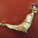 Swarovski crystal brass seal figurine