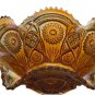 Imperial marigold hobstar amber carnival crimped bowl