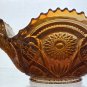 Imperial marigold hobstar amber carnival crimped bowl