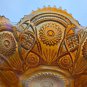Imperial marigold hobstar amber carnival crimped bowl