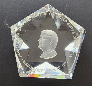 JIMMY Carter 1977 Inauguration paperweight, Star shaped