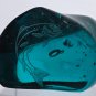 Hand crafted art glass paperweight from L.E. Smith Etched fish Glows