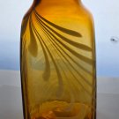 Amber Art glass white swirl square Amber Art glass white swirl square