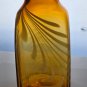 Amber Art glass white swirl square