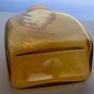 Amber Art glass white swirl rectangular