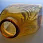 Amber Art glass white swirl rectangular
