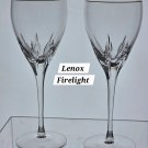 Lenox Cut glass Firelight gold rim Crystal wine Made in USA mouth blown 2 pieces Lenox Cut glass Firelight gold rim Crystal wine Made in USA mouth blown 2 pieces