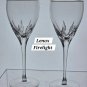 Lenox Cut glass Firelight gold rim Crystal wine Made in USA mouth blown 2 pieces