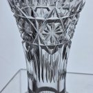 Hand cut glass small vase