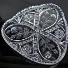 (CHand Cut glass Bohemia triangle snack dish 24% lead crystal