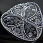 (CHand Cut glass Bohemia triangle snack dish 24% lead crystal