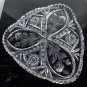 (CHand Cut glass Bohemia triangle snack dish 24% lead crystal