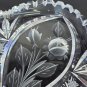 (CHand Cut glass Bohemia triangle snack dish 24% lead crystal