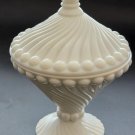 Westmoreland milk Glass swirl and ball compote