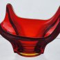 LE Smith glass Red free-form square bowl