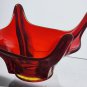 LE Smith glass Red free-form square bowl