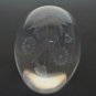 Glass egg paperweight with copper wheel engraved flowers