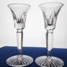 Signed Cut Glass Saratoga pair candle sticks Lenox USA , crystal