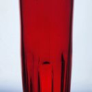 Red glass vase 3 groves