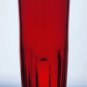 Red glass vase 3 groves