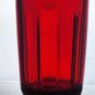 Red glass vase 3 groves