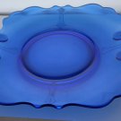 L.E Smith Glass blue double shield bred tray