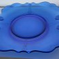 L.E Smith Glass blue double shield bred tray