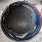 Glass eye iridescent treaded egg paperweight