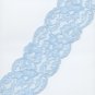 Vintage Floral Flat Lace REMNANT Scrap Piece Trim Light Blue 15x3.5" Wide