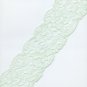 Vintage Floral Flat Lace REMNANT Scrap Piece Trim Pale Green 14x3" Wide