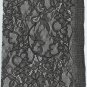 Floral Lace Fabric REMNANT Scrap Piece Trim Black 5x9" Wide