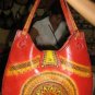 Unique leather Handbag, handmade in Peru
