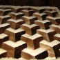 Peruvian Alpaca fur rug with a 3D-Design, 90 x 60 cm