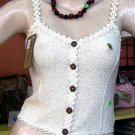 White sleevelessTop,pure ecological pima cotton