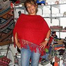 Red Poncho, Cape made with Alpaca Wool,outerwear