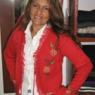 Red cardigan made of pure Babyalpaca wool